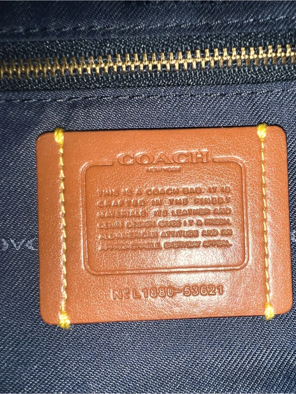 Coach Medium Blue Denim Quilted Dreamer Satchel Bag - Picture 11 of 16